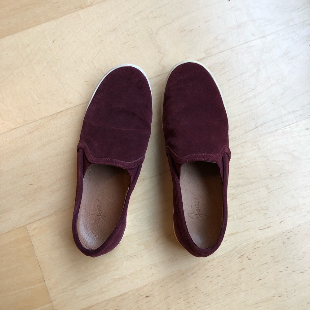 Joie burgundy velvet Kidmore slip on sneakers